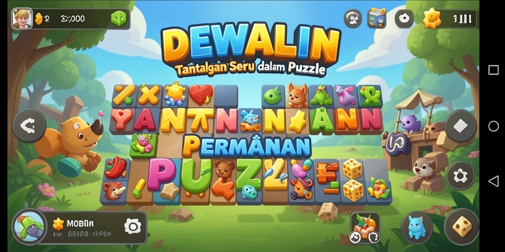 Tampilan menarik dari permainan DEWALIN dengan berbagai teka-teki.