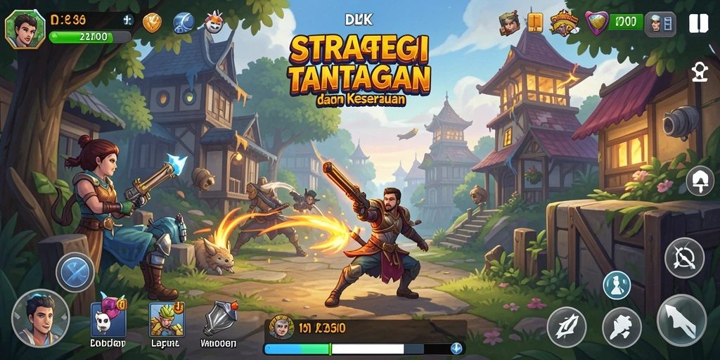 Aktivitas pertempuran seru dalam gameplay DKK yang menegangkan.