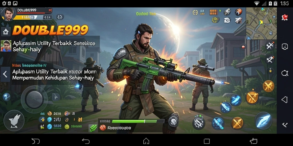 Screenshot utama DOUBLE999 menampilkan antarmuka aplikasi Utility yang ramah pengguna.