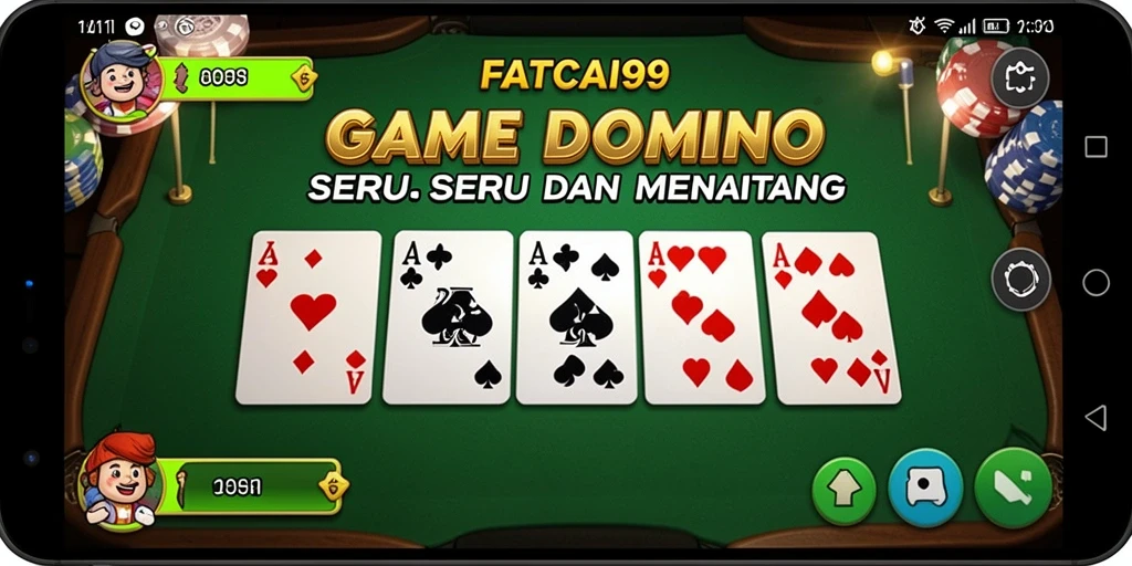 Tampilan gameplay seru FATCAI99 yang menampilkan aksi domino.