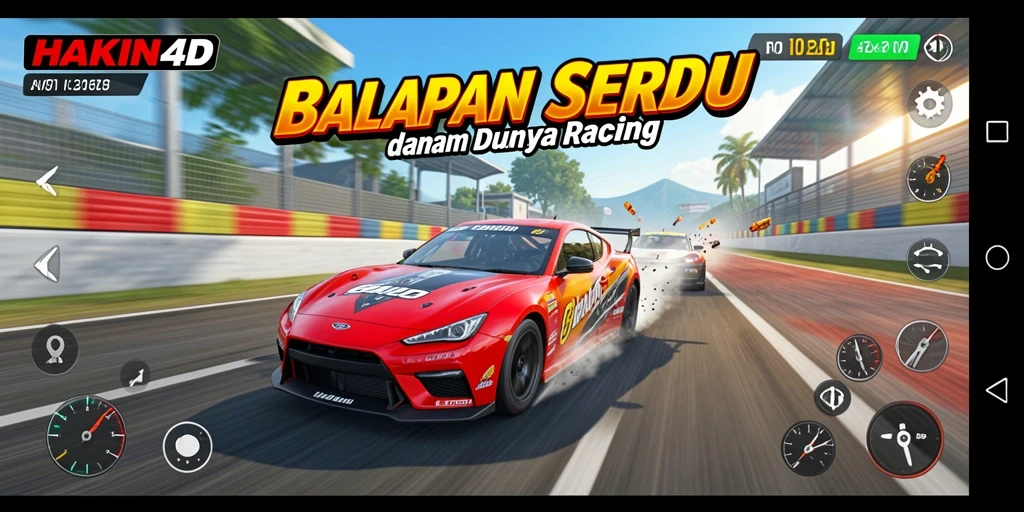 Screenshot dari gameplay seru HAKIN4D saat balapan.