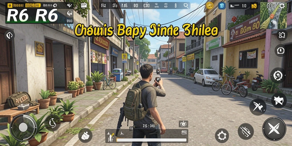 Screenshot gameplay R6R6 yang menampilkan interaksi karakter dan lingkungan.